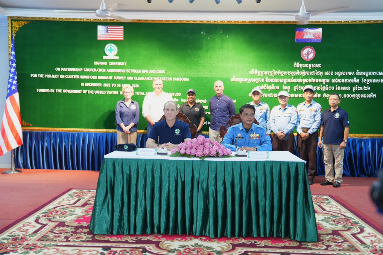 សហរដ្ឋអាមេរិក ផ្តល់ជំនួយឥតសំណង ចំនួន ៦០ ម៉ឺនដុល្លារ សម្រាប់រយៈពេល៥ខែ ដើម្បីគាំទ្រដល់សកម្មភាពបោសសម្អាតមីនរបស់អង្គភាព «CMAC» តាមរយៈអង្គការ NPA