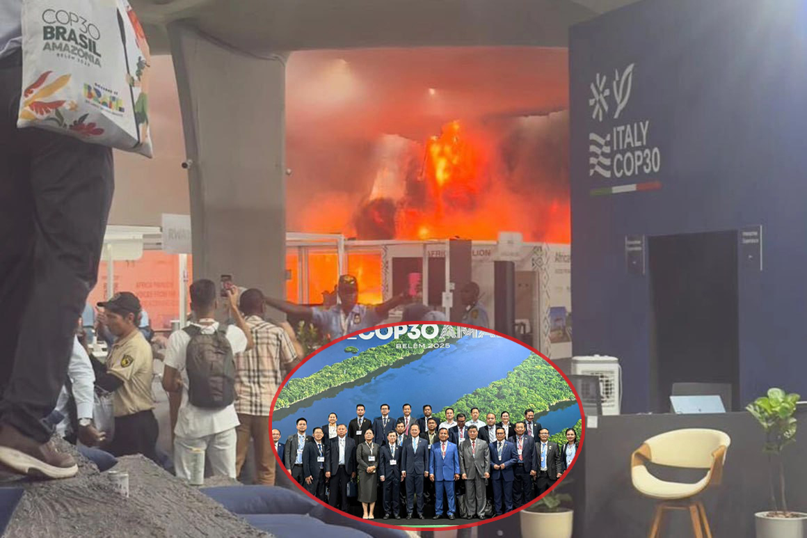 ភ្លើងឆេះកន្លែងប្រារព្ធសន្និសីទ COP30 នៅប្រេស៊ីល ធ្វើឱ្យមេដឹកនាំពិភពលោកត្រូវជម្លៀសចេញ និងមនុស្ស ១៣នាក់ រងគ្រោះថ្នាក់ផ្លូវដង្ហើមដោយសារស្រូបផ្សែង