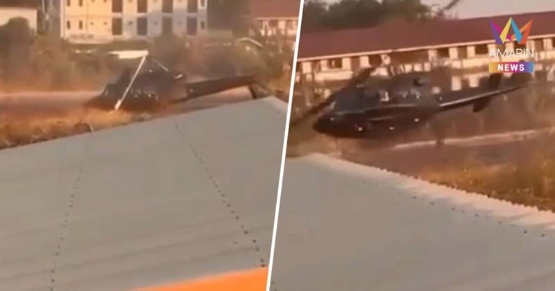 ឧទ្ធម្ភាគចក្រយោធាថៃ ០១ គ្រឿង ធ្លាក់ឆេះនៅខេត្តសុរិន្ទ បណ្តាលឲ្យទាហាន៤នាក់រងរបួស!