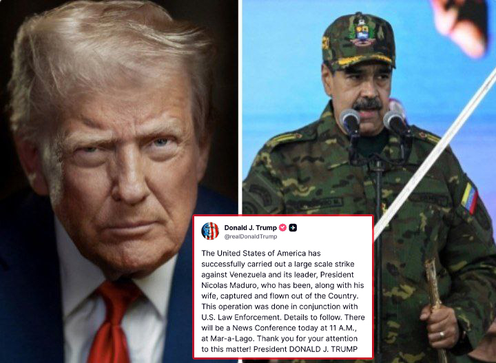 Breaking News: សហរដ្ឋអាមេរិក ប្រកាសចាប់ខ្លួន លោក Maduro និងភរិយា បន្ទាប់ពីការវាយប្រហារយោធាដ៏ធំមួយ លើវ៉េណេស៊ុយអេឡា
