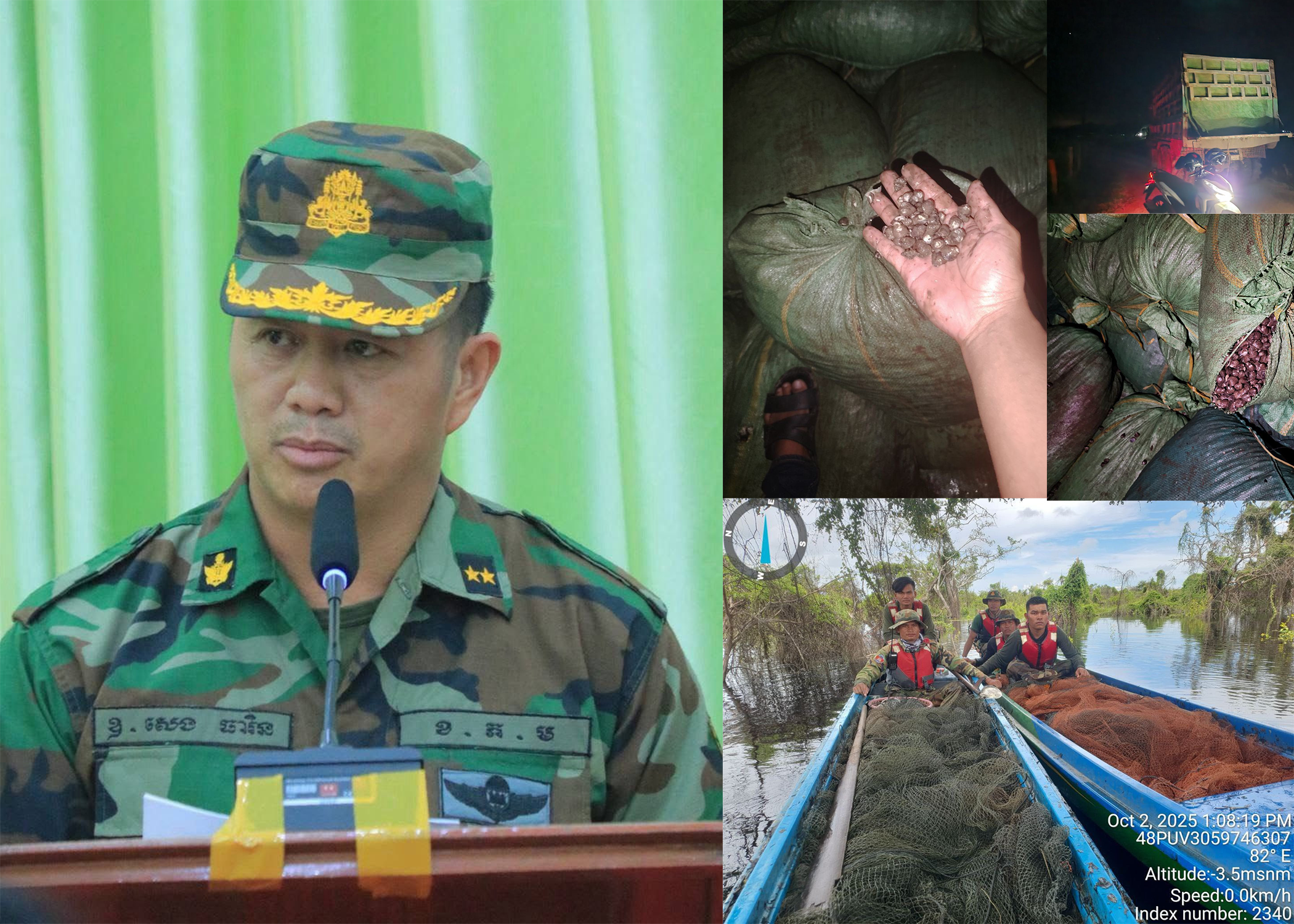 បង្រ្កាបបទលើ្មសនេសាទ និងដឹកជញ្ជូនលៀសខុសច្បាប់ ចំនួន៣០តោន ដោយកម្លាំងយោធា