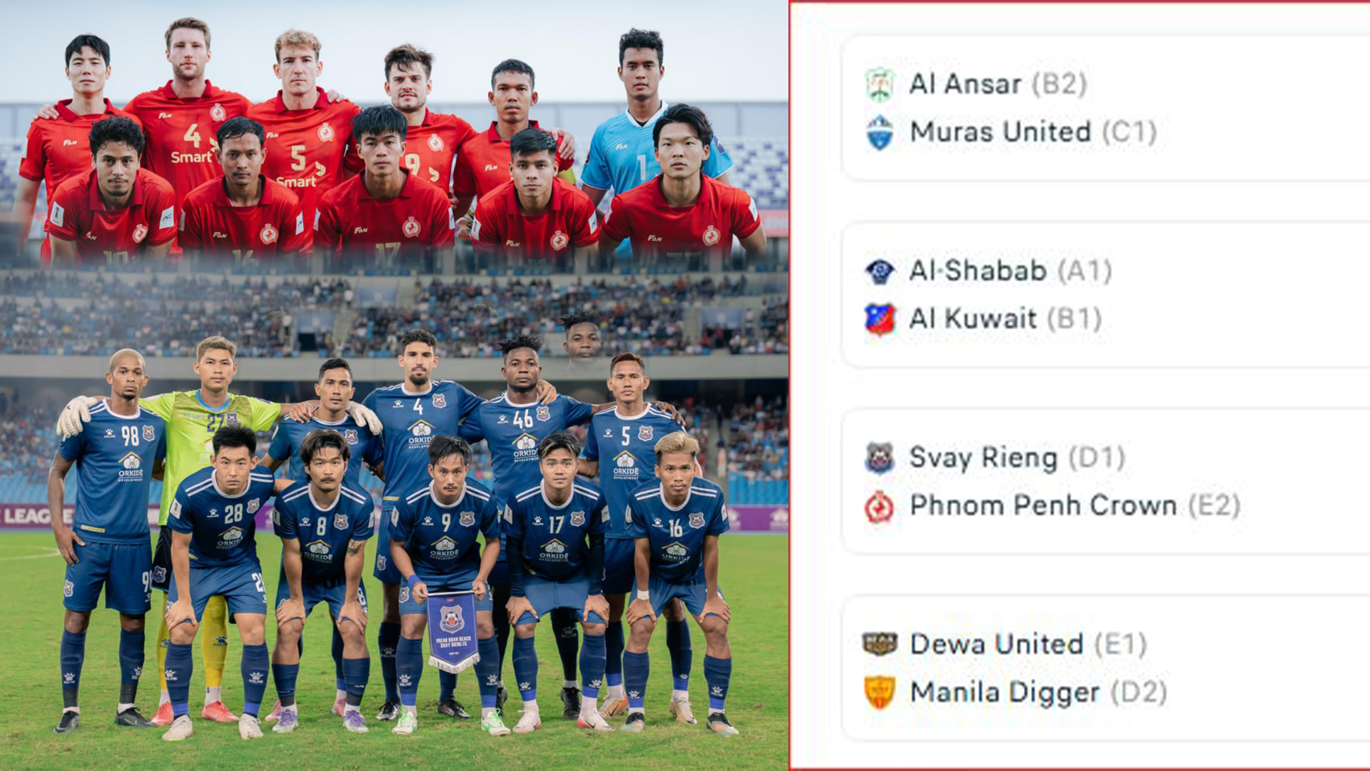 ការប្រកួតពានរង្វាន់កម្រិតទី៣ ទ្វីបអាស៊ី AFC Challenge League វគ្គ៨ក្រុម​ចុង​ក្រោយ ព្រះ​ខ័ន​រាជ​ស្វាយរៀង ប៉ះ ភ្នំពេញ​ក្រោន តើមានផលចំណេញដែរ ឬទេ សម្រាប់កម្ពុជា..?