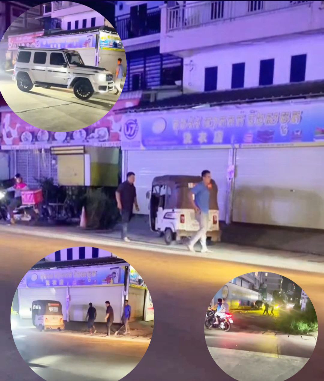 មិនធម្មតាមែនៗ រថយន្តស៊េរីទំនើបម៉ាក់ Mercedes G class បត់មិនប្រយ័ត្នទៅបុកប៉ះនឹងកង់បីស្រាប់តែអង្គរក្សចុះមកក្របួចករអាវអ្នកបើកកងបីបន្ថែមទៀត